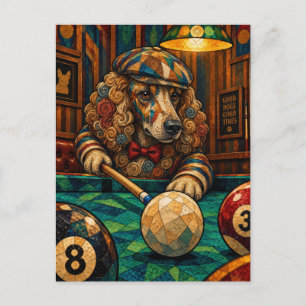 Poodle, geometrisch mozaïek briefkaart