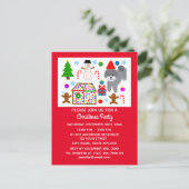 Poodle gris Noël #3 Carte postale Invitation (Debout devant)
