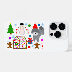 Poodle gris Noël #3 iPhone 14 Pro Coque