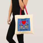 Poodle gris Valentine #3 Sac fourre-tout (Devant (produit))