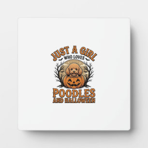 Poodle Halloween Meisje Vintage Pompoen Hond Shirt Fotoplaat
