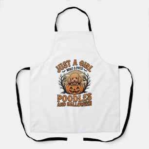 Poodle Halloween Meisje Vintage Pompoen Hond Shirt Schort