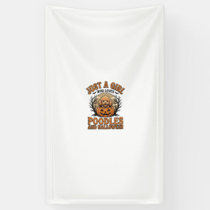 Poodle Halloween Meisje Vintage Pompoen Hond Shirt Spandoek