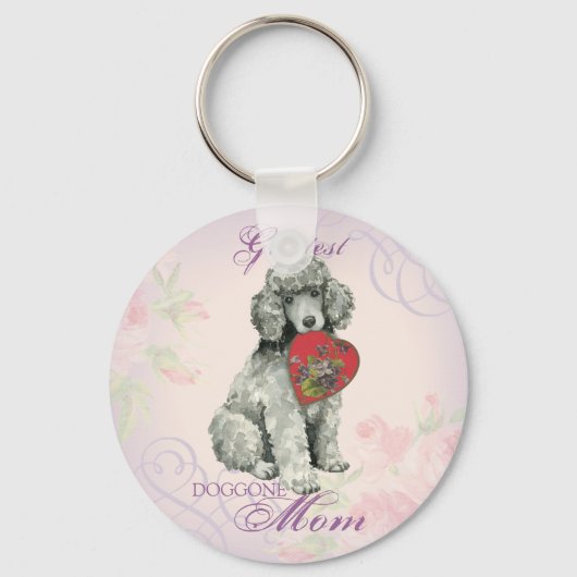 Poodle Heart Mam Sleutelhanger (Voorkant)