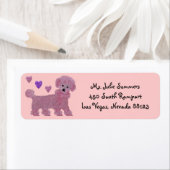 Poodle Heart Return Adresse Étiquettes (En situation)