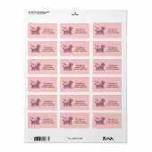 Poodle Heart Return Adresse Étiquettes (Feuille entière)