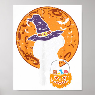 Poodle Heks Maan Jack O Lantern Halloween Hond Man Poster