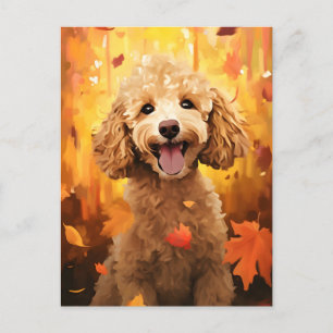 Poodle Herfst Dankdag Briefkaart