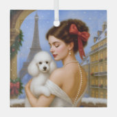 Poodle Holiday Glas Ornament (Voorkant)