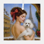 Poodle Holiday Glas Ornament (Achterkant)