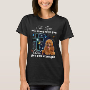 Poodle Hond De Heer Zal Met Je Meegaan Christelijk T-shirt