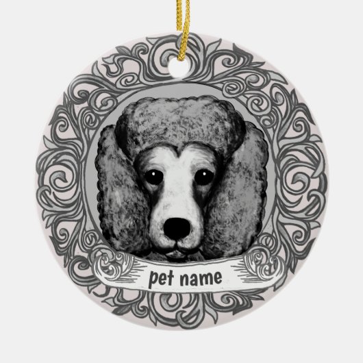 Poodle-hond liefdevolle herinnering ornament (Voorkant)