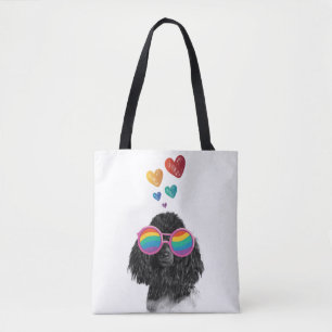 Poodle Hond met Hartjes Valentijnsdag  Draagtas