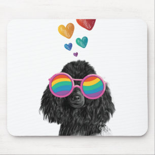Poodle Hond met Hartjes Valentijnsdag Muismat