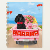 Poodle-hond Valentijnsdag Truck Harten Planner (Voorkant)