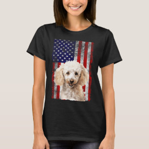 Poodle-hondliefhebber Amerikaanse vlag 4 juli Patr T-shirt