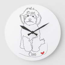 Poodle Huisdier Lijn Kunst met Naam