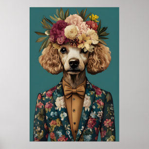 Poodle In Pak Poster, Poodle Portret, Poodle Olie Poster