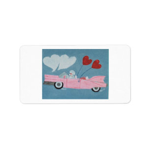 Poodle in Roze Cabriolet Etiket