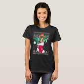 Poodle in Sock Funny Kerstmis Ugly Pajama mas SA T-shirt (Voorkant volledig)