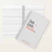 Poodle Journal Live Love Carnet de couverture dur (À l'intérieur)
