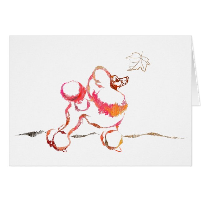 Poodle Kaart Herfst (Voorkant Horizontaal)