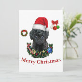 Poodle Kerst Kaart (Staand voorkant)