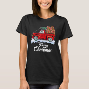 Poodle Kerst Pj Kostuum Feest Poodle Rode Truck T-shirt