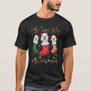 Poodle Kerst Soks Kerstmis Pyjama Hond T-shirt