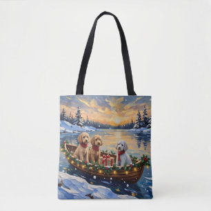 Poodle Kerstboot Vakantie Draagtas