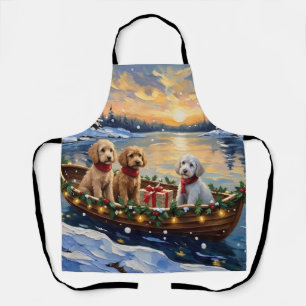 Poodle Kerstboot Vakantie Schort