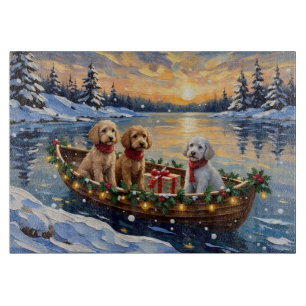 Poodle Kerstboot Vakantie Snijplank