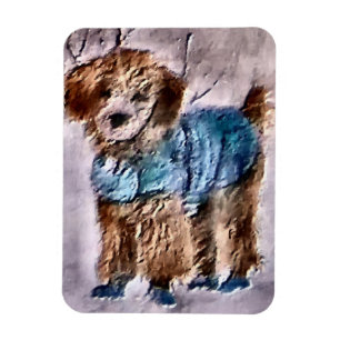 Poodle-kerstcadeautjes Magneet