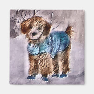 Poodle-kerstcadeautjes Magneet