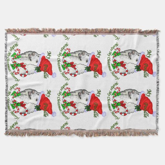 Poodle-kerstfeest Deken (Voorkant)