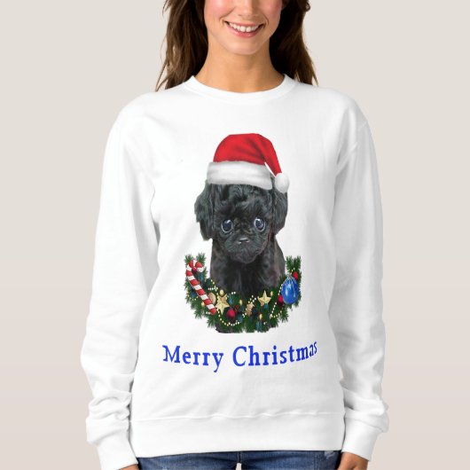 Poodle-kerstfeest T-shirt (Voorkant)