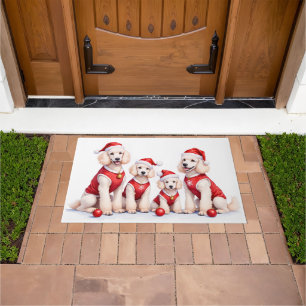 Poodle Kerstjurk Sinterklaashoed Deurmat