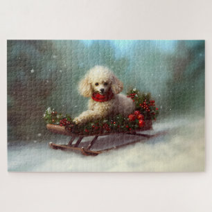 Poodle Kerstmis sneeuw winter Legpuzzel