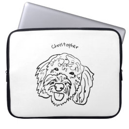 Poodle Liefde: Aanpasbare Lijnkunst Laptop Hoes