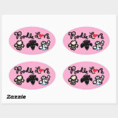 Poodle Love Ovale Sticker (Vel)