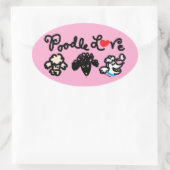 Poodle Love Ovale Sticker (Tas)