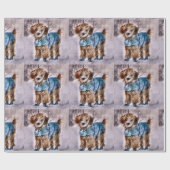 Poodle Lovers Kerstmis Cadeaupapier (Vlak)