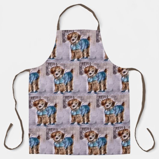 Poodle Lovers Kerstmis Schort (Voorkant)