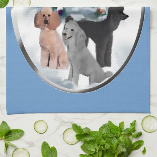 Poodle Lovers Kerstmis Theedoek (Gevouwen)