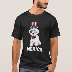Poodle Mercia USA American Flag Women 4e juli T-shirt