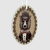 Poodle met bril ornament (voorkant)