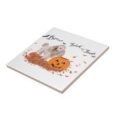 Poodle met Halloween Tegeltje (Zijkant)