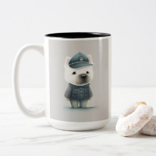 Poodle...met vier poten officier aan de voorzijde tweekleurige koffiemok