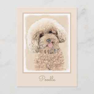 Poodle Miniature Speelgoed Abriot Cream Brown Dog  Briefkaart