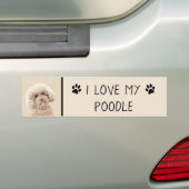 Poodle Miniature Speelgoed Abriot Cream Brown Dog Bumpersticker (Op auto)